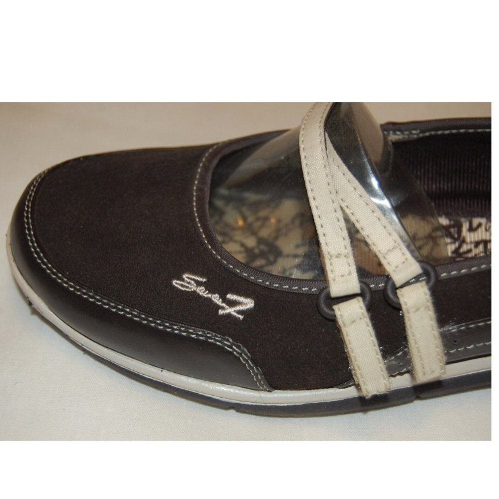 Seven7 "Saturday" Athletic Flat Leather Dark Brown Mary Janes Shoes Sz 8, used - Picture 5 of 12